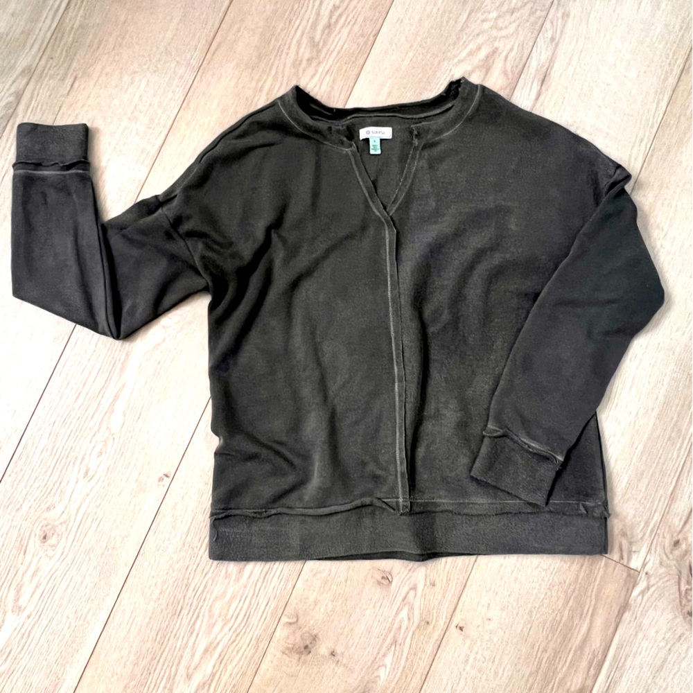 Gray, Susina, reverse textured sweatshirt.